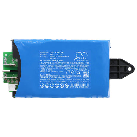 21.6V, Li-ion, 1800mAh, Vacuum battery fits Shark, Aw201, Hydrovac Cordless Pro Xl, Matrix Plus 2-in-1 Robot Vacuu, 38.88Wh Vacuum Cameron Sino Technology Limited