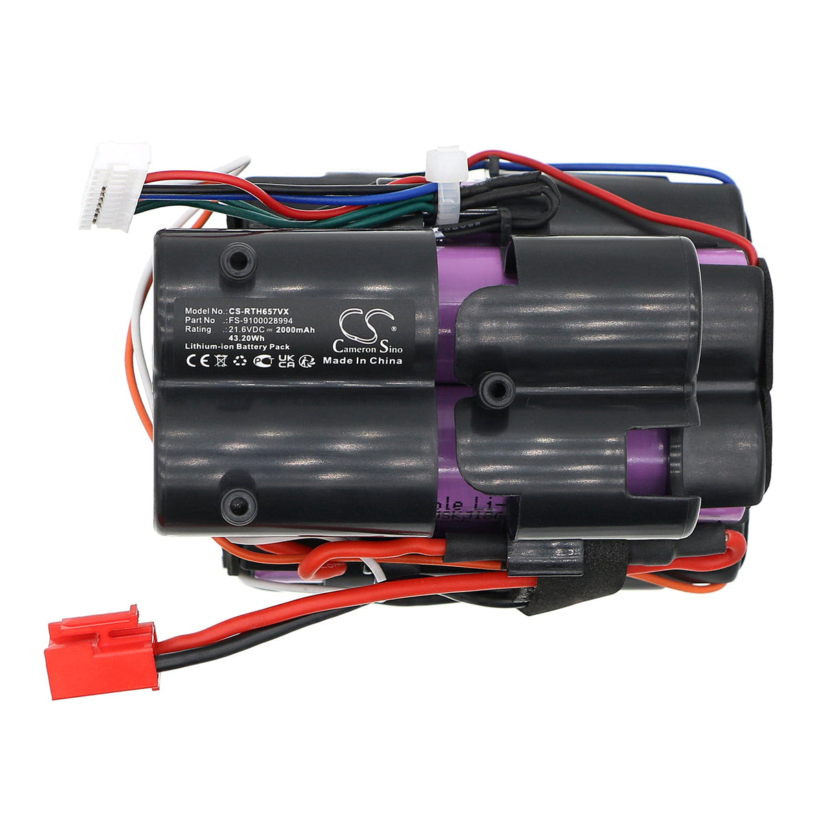 21.6V, Li-ion, 2000mAh, Vacuum Battery fits Rowenta, Air Force Light, Ms6573, 43.20Wh Vacuum Cameron Sino Technology Limited