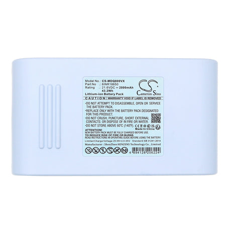 21.6V, Li-ion, 2000mAh Vacuum Battery fits Media, Qn8, 43.2Wh Vacuum Cameron Sino Technology Limited   