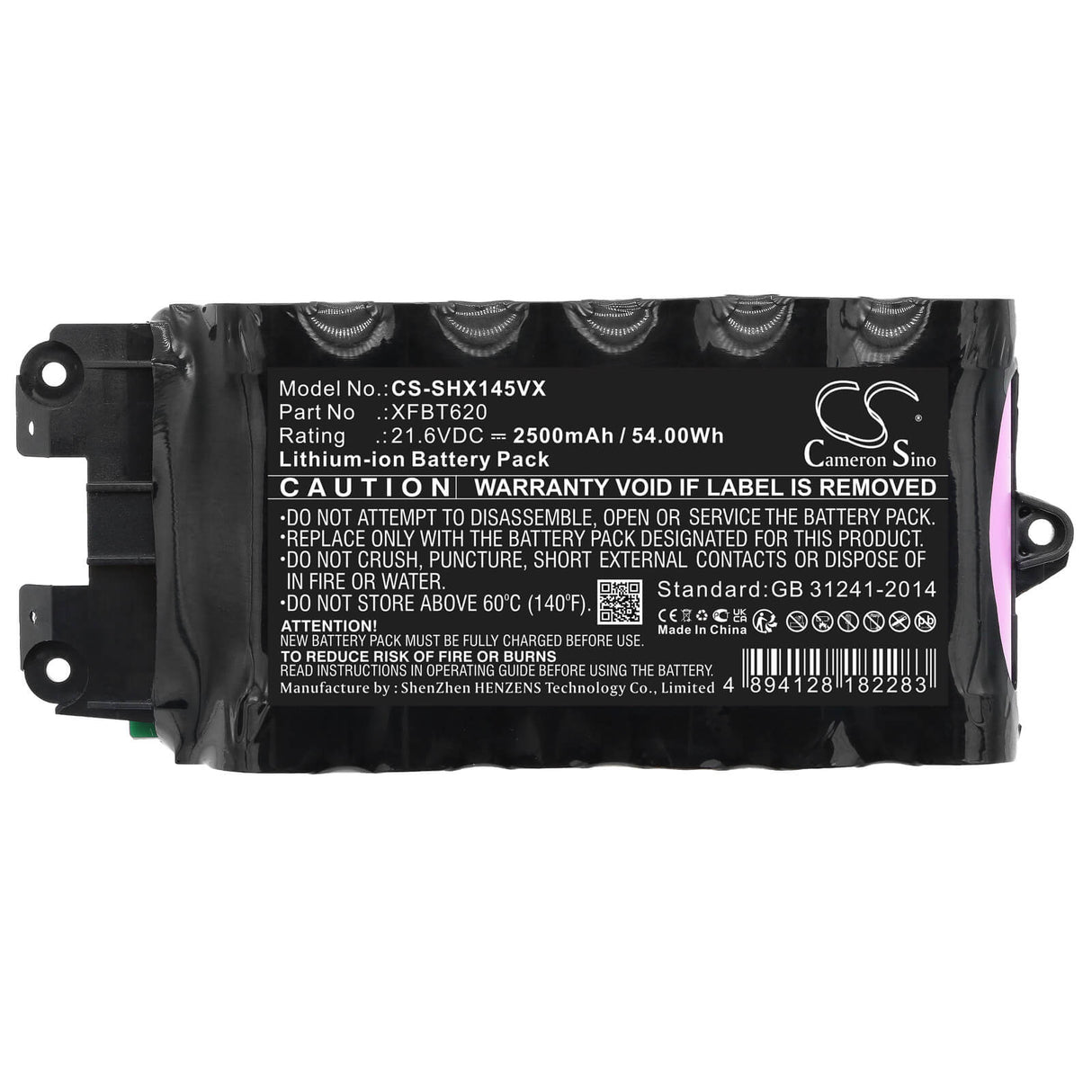 21.6V, Li-ion, 2500mAh, Vacuum battery fits Shark, Ix140, Ix140c, Ix140h, 54.00Wh Vacuum Cameron Sino Technology Limited