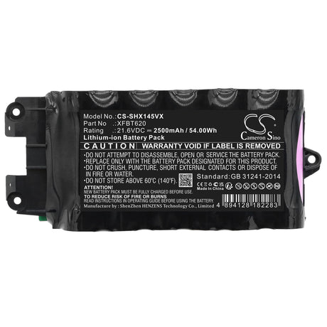 21.6V, Li-ion, 2500mAh, Vacuum battery fits Shark, Ix140, Ix140c, Ix140h, 54.00Wh Vacuum Cameron Sino Technology Limited
