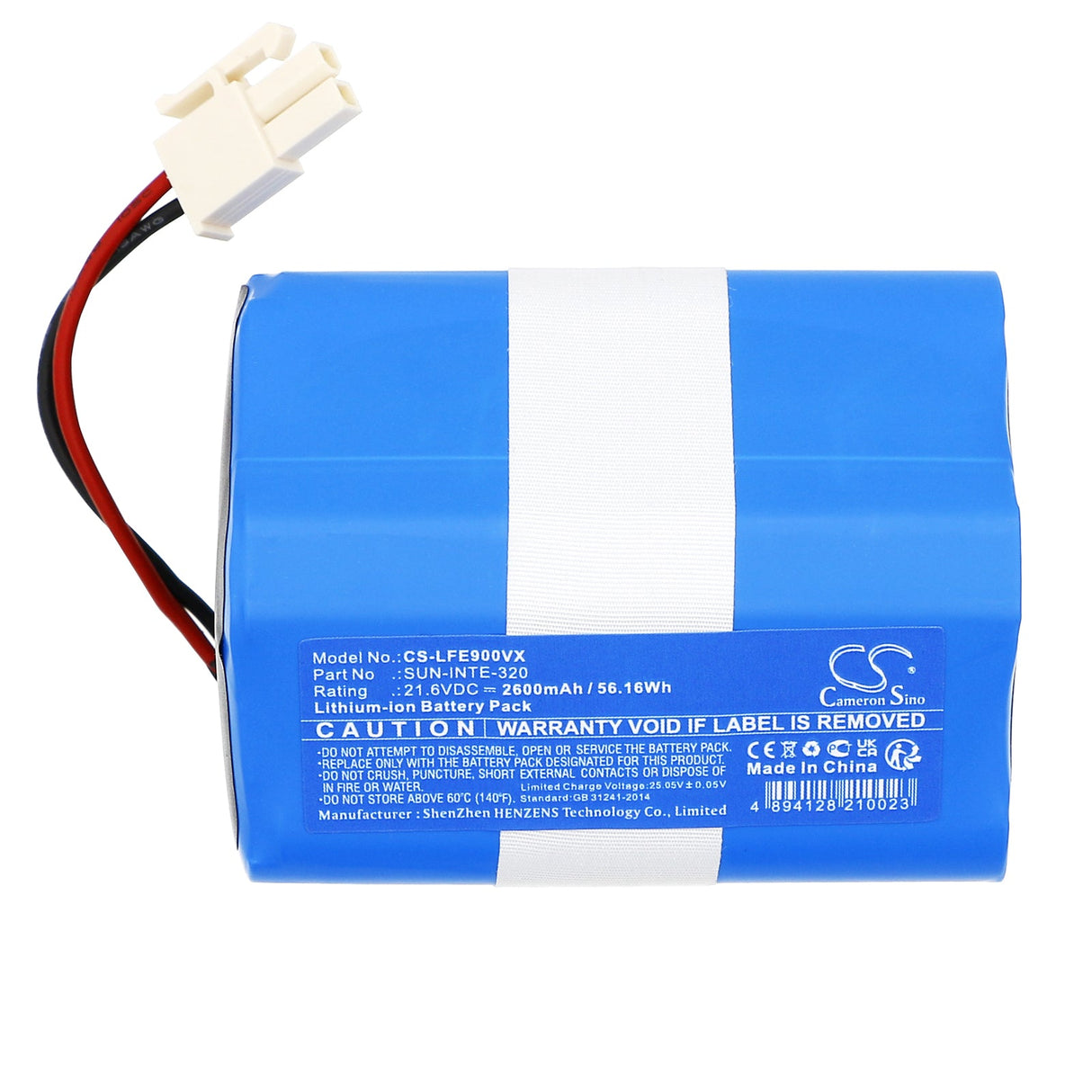 21.6V, Li-ion, 2600mAh, Vacuum battery fits Ilife, V9e, 56.16Wh Vacuum Cameron Sino Technology Limited