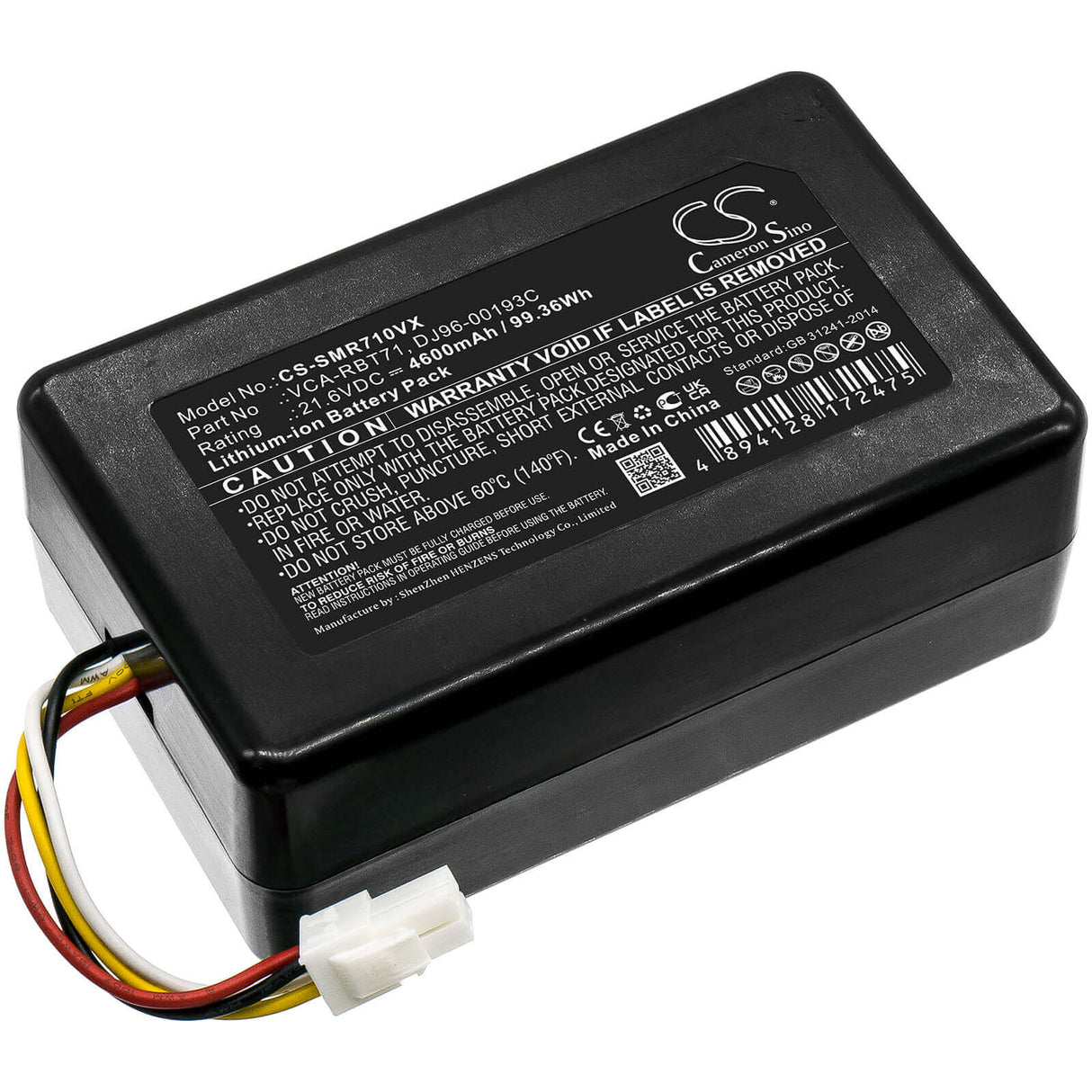 21.6V, Li-ion, 4600mAh, Vacuum battery fits Samsung, Powerbot R7040, Sr10m701puw, Sr10m702puw, 99.36Wh Vacuum Cameron Sino Technology Limited