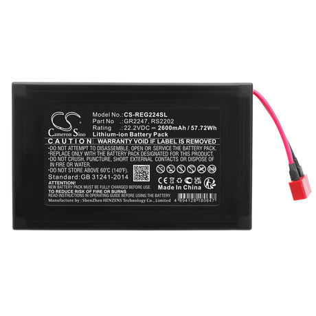 22.2V, Li-ion, 2600mAh, Electric Scooter battery fits Razor, Gr2247, Ripstik Electric Caster Board, 57.72Wh Electric Scooter Cameron Sino Technology Limited