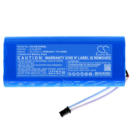 22.2V, Li-ion, 5200mAh, Lighting battery fits American Dj, Z-ulb249, Ultra Go Par7x, 115.44Wh Lighting & Studio Cameron Sino Technology Limited (Dangerous Goods)