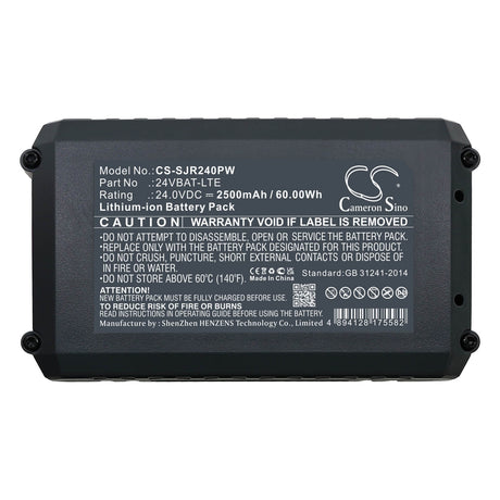 24.0V, Li-ion, 2500mAh, Gardening Tools battery fits Snow Joe, 24vbat-lte, 24v-ajc-lte, 24v-jb-lte, 60.00Wh Gardening Tools Cameron Sino Technology Limited (Power Tools)