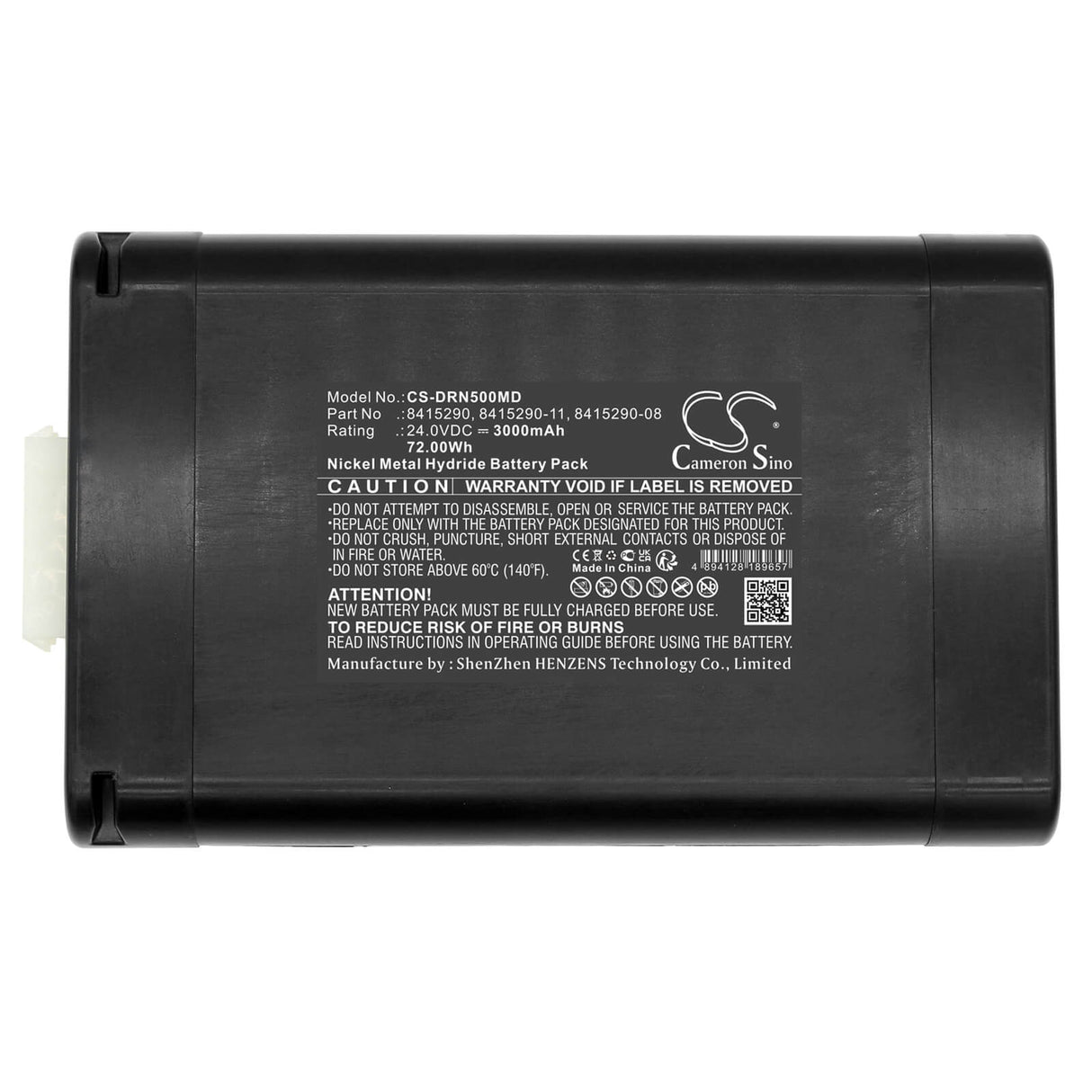 24.0V, Ni-MH, 3000mAh, Medical battery fits Drager, 8415290, Babylog Vn500, Evita V300, 72.00Wh Medical Cameron Sino Technology Limited (Medical)