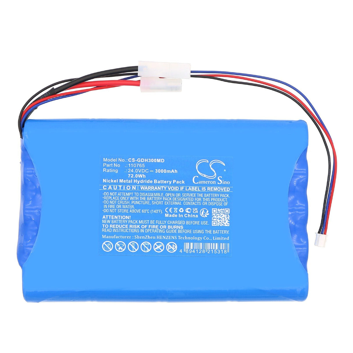 24.0V, Ni-MH, 3000mAh, Medical battery fits Guldmann, 110765, Gh3 Ceiling Lift, Gh3+ Ceiling Lift, 72.0Wh Medical Cameron Sino Technology Limited (Medical)