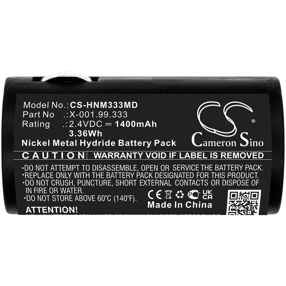 2.4V, Ni-MH, 1400mAh, Medical battery fits Heine, X-001.99.333, Old S2z Handles, 3.36Wh Medical Cameron Sino Technology Limited (Medical)