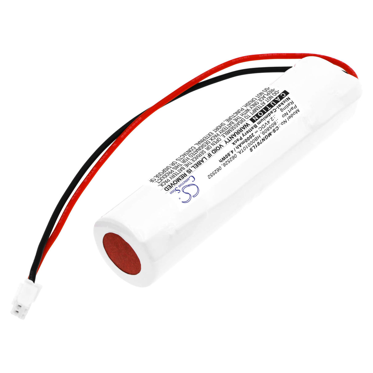 2,4V, Ni-CD, 2000mAh, Batterie d'éclairage de secours compatible avec Ura, Baeh, Arts, Legrand, Hb00010ta, 111903, 117318, 4,80Wh Éclairage de secours Cameron Sino Technology Limited
