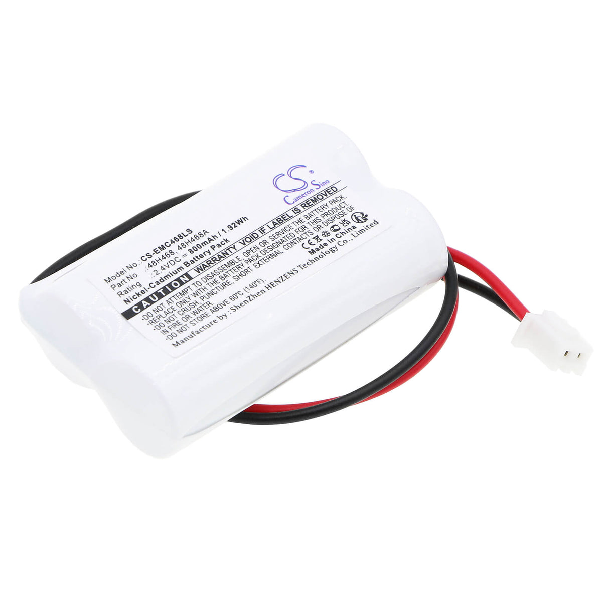 2,4V, Ni-CD, 800mAh, Batterie d'éclairage d'urgence compatible avec Lumapro, 48h468, 6cgl5, 1,92Wh Éclairage d'urgence Cameron Sino Technology Limited
