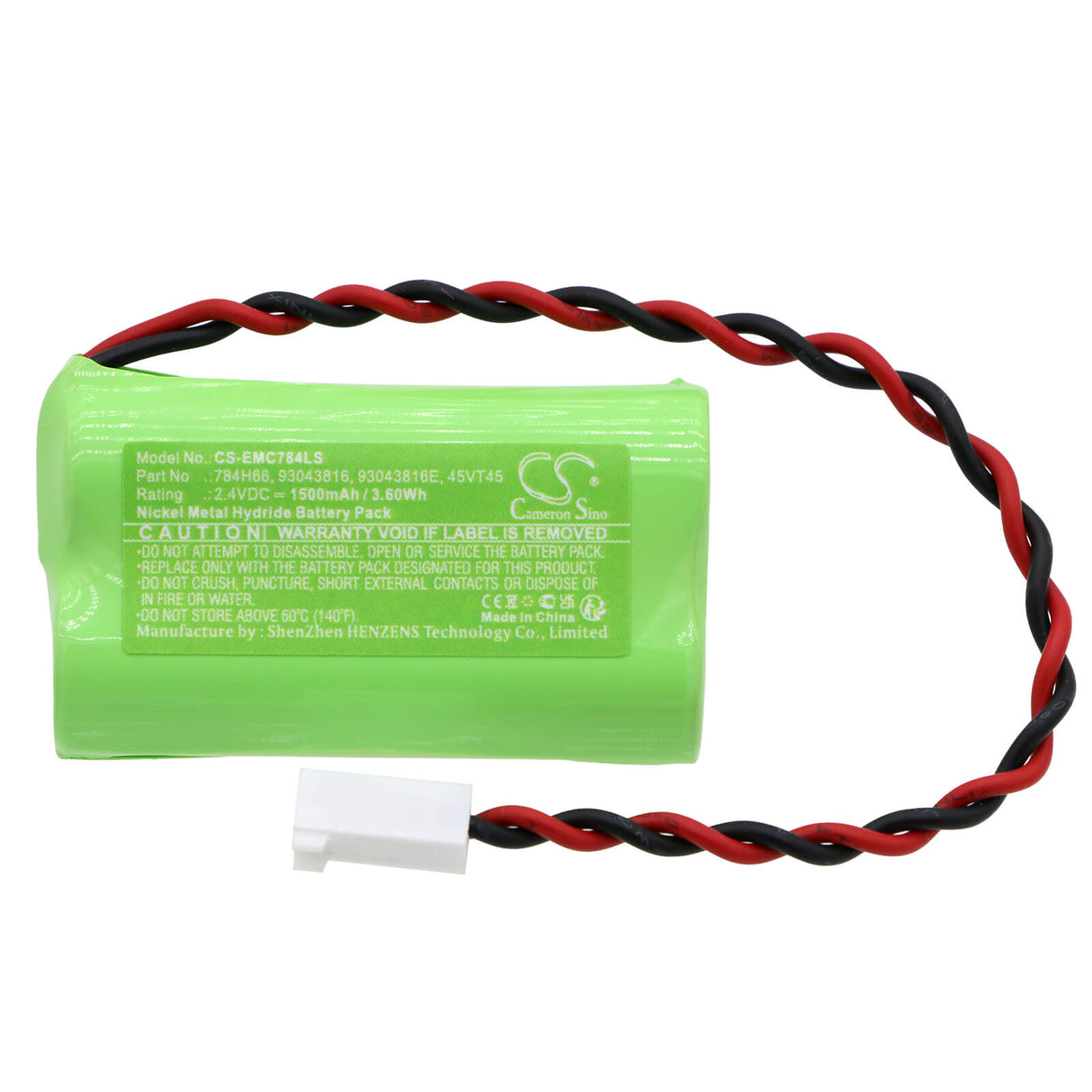2.4V, Ni-MH, 1500mAh, Batterie d'éclairage de secours compatible avec Dual-lite, 45vt45, Cv3reb, Cv3rew, 3.60Wh Éclairage d'urgence Cameron Sino Technology Limited