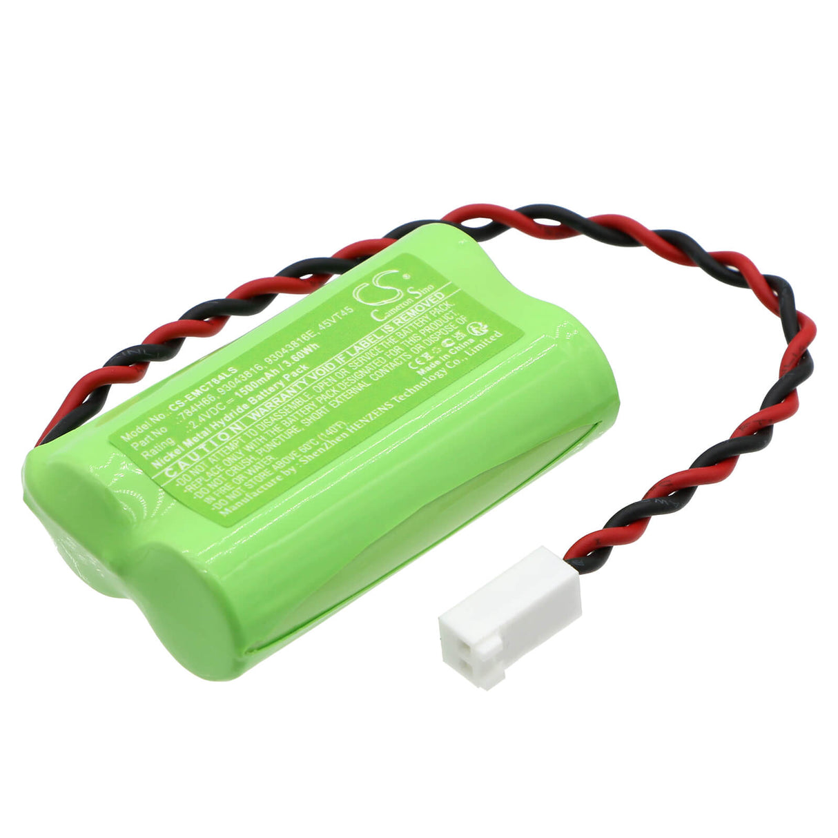 2.4V, Ni-MH, 1500mAh, Batterie d'éclairage de secours compatible avec Dual-lite, 45vt45, Cv3reb, Cv3rew, 3.60Wh Éclairage d'urgence Cameron Sino Technology Limited