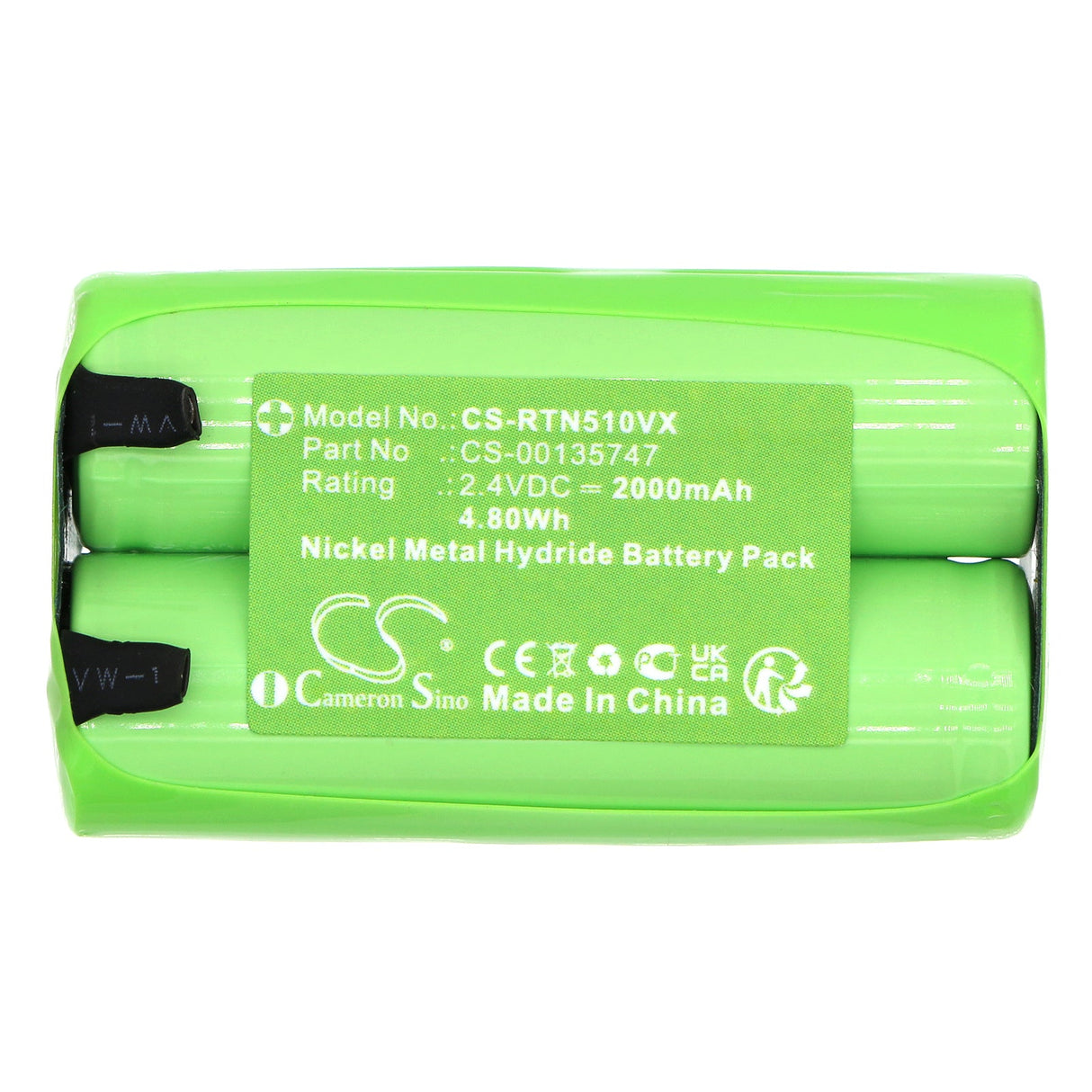 2.4V, Ni-MH, 2000mAh, Vacuum Battery fits Rowenta, Tn5100f0/3m0, Tn5120f0/3m0, 4.80Wh Vacuum Cameron Sino Technology Limited