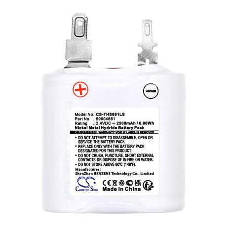 2.4V, Ni-MH, 2500mAh, Emergency Lighting battery fits Thorn Voyager, 59004661, Star Cs 2 Sbs, 6.00Wh Emergency Lighting Cameron Sino Technology Limited