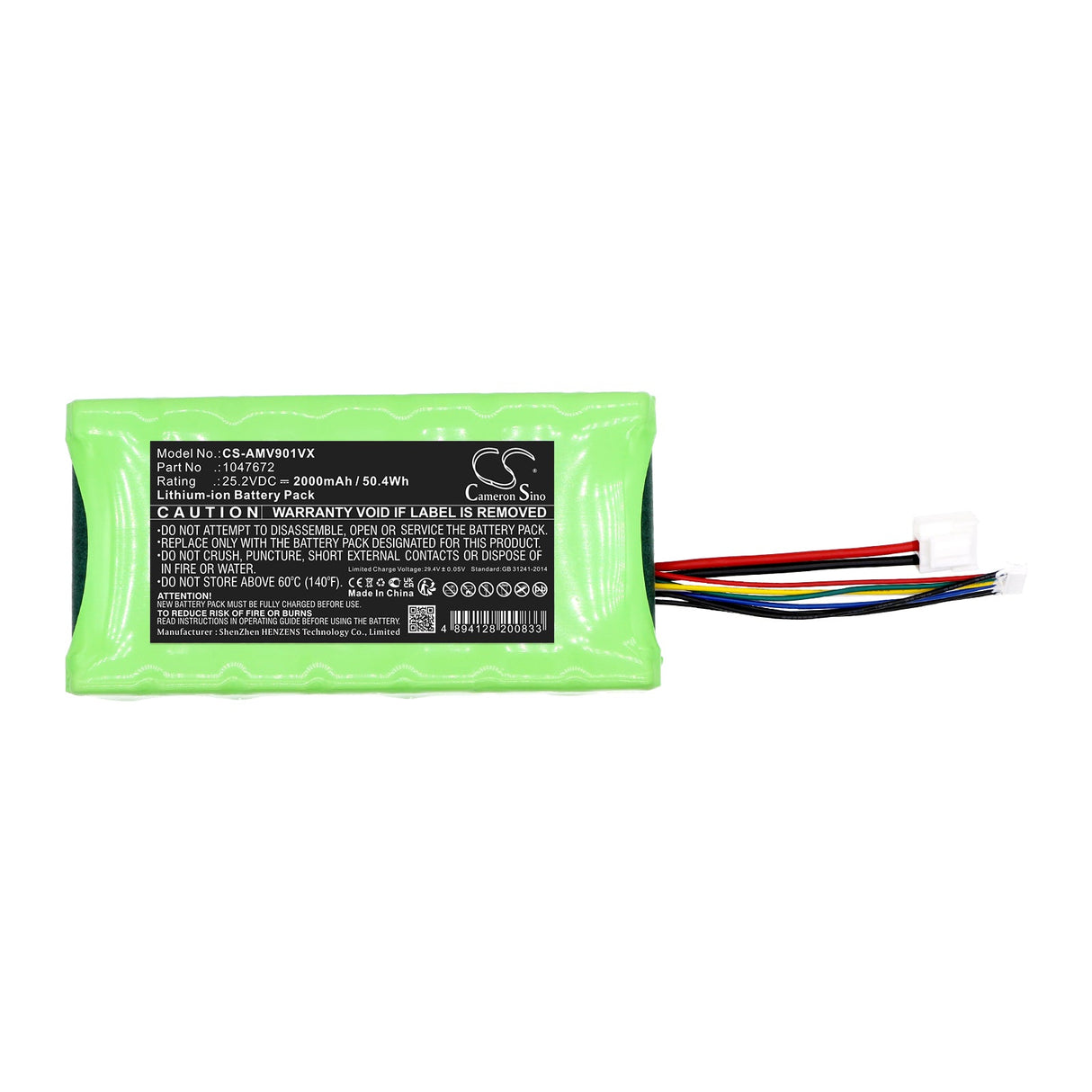 25.2V, Li-ion, 2000mAh, Vacuum Battery fits Amica, Vm 9001, 50.4Wh Vacuum Cameron Sino Technology Limited