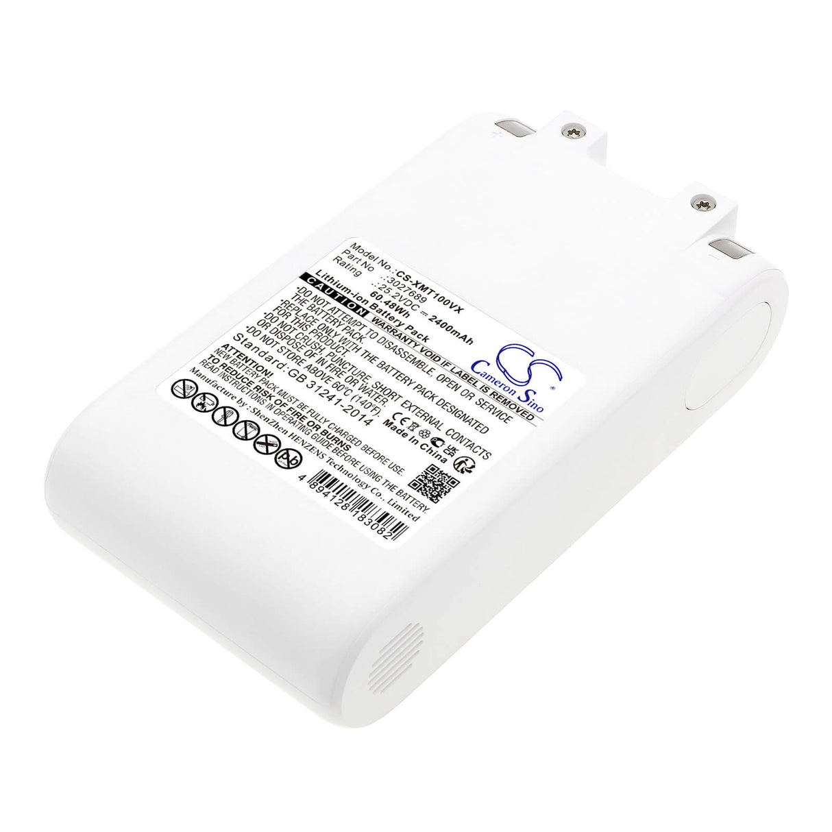 25.2V, Li-ion, 2400mAh, Vacuum battery fits Dreame, Xiaomi, G10, G9, P2010, 60.48Wh Vacuum Cameron Sino Technology Limited