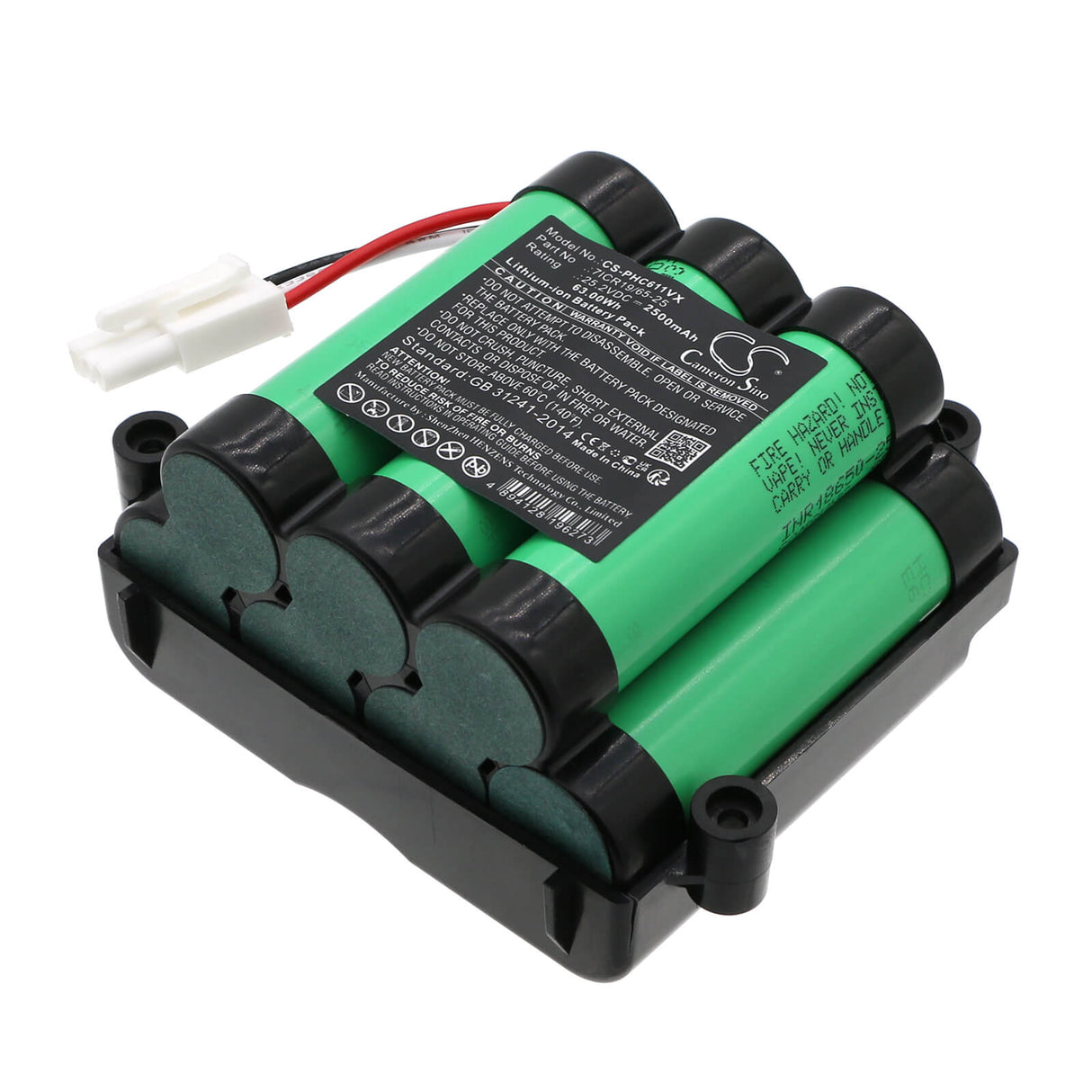 25.2V, Li-ion, 2500mAh, Vacuum battery fits Philips, Fc6170, Fc6170/01, Powerpro Uno, 63.00Wh Vacuum Cameron Sino Technology Limited