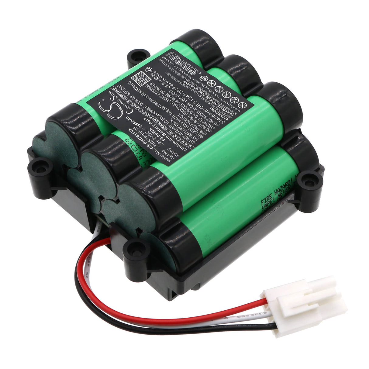25.2V, Li-ion, 2500mAh, Vacuum battery fits Philips, Fc6170, Fc6170/01, Powerpro Uno, 63.00Wh Vacuum Cameron Sino Technology Limited
