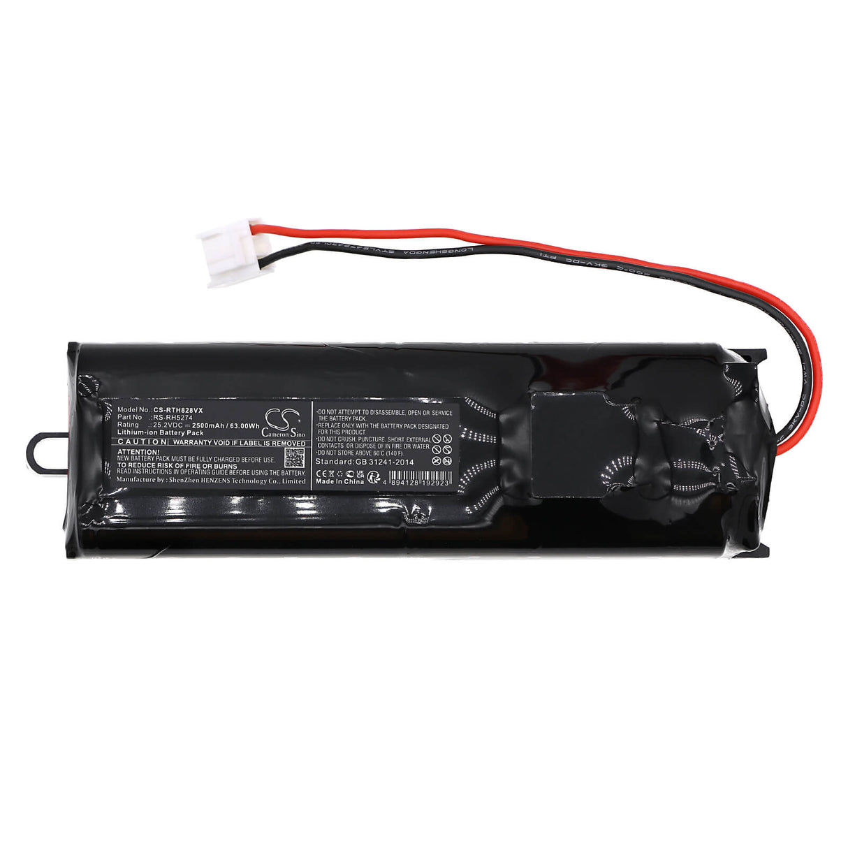 25.2V, Li-ion, 2500mAh, Vacuum battery fits Rowenta, Rh8290wo, Rh8827wo, Rh8827wo/2d0, 63.00Wh Vacuum Cameron Sino Technology Limited