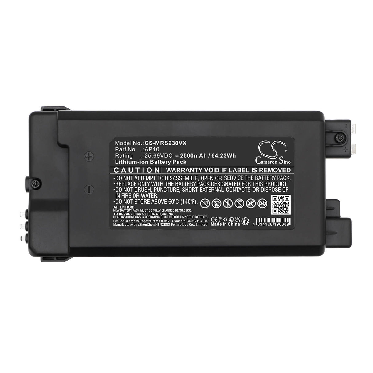 25.69V, Li-ion, 2500mAh, Vacuum battery fits Miele, Duoflex Allfloor, Duoflex Cat & Dog, Duoflex Extra, 64.23Wh Vacuum Cameron Sino Technology Limited