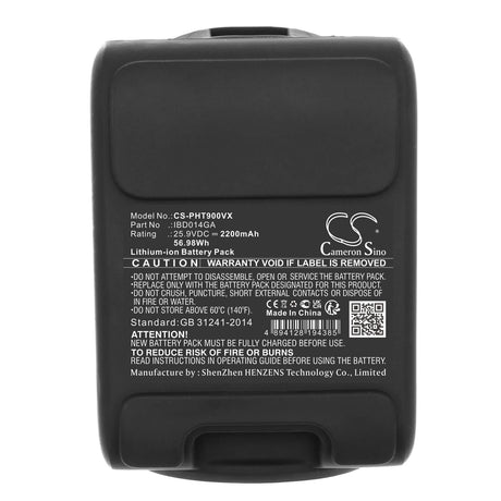 25.9V, Li-ion, 2200mAh, Vacuum battery fits Philips, Aquatrio 9000, Aquatrio Cordless 9000, Xc7053, 56.98Wh Vacuum Cameron Sino Technology Limited