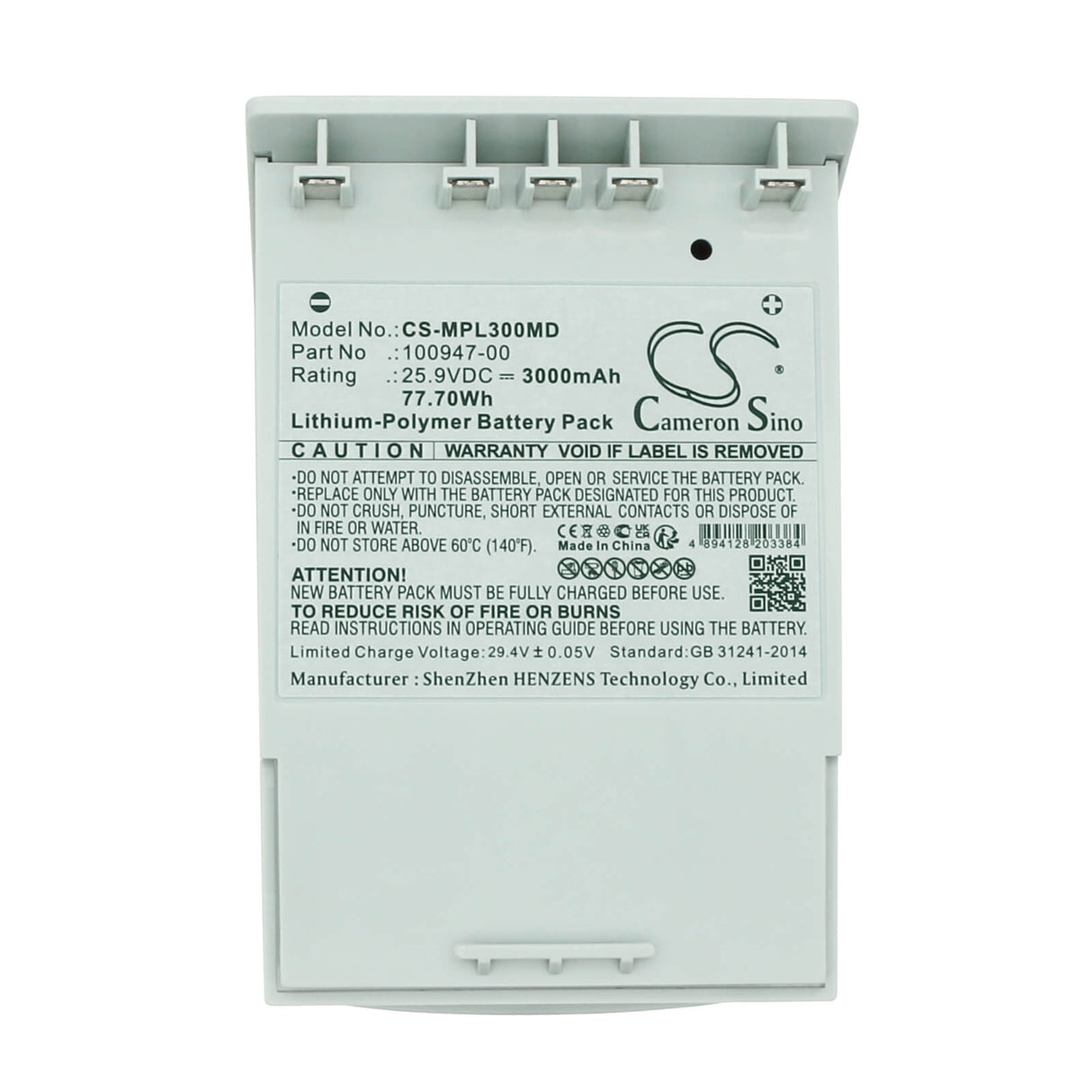 25.9V, Li-Polymer, 3000mAh, Medical battery fits Physio-control, Medtronic, 100947-00, Lucas 2, Lucas 3, 77.70Wh Medical Cameron Sino Technology Limited (Medical)