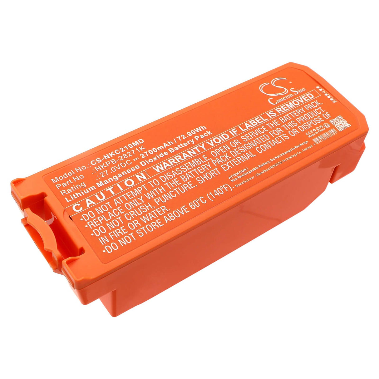 27.0V, Li-MnO2, 2700mAh, Medical battery fits Nihon Kohden, Nkpb-28271k, Aed-2100, Aed-2100k, 72.90Wh Medical Cameron Sino Technology Limited (Medical)