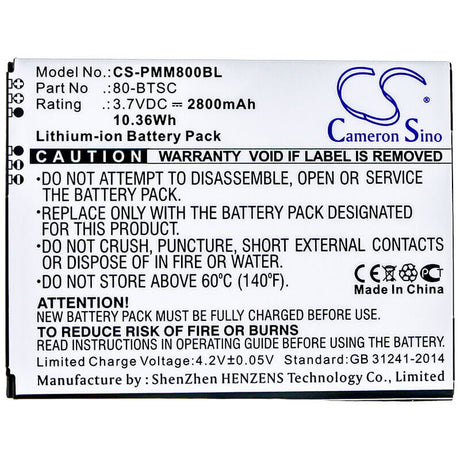 Battery For Point Mobile, Pm80 3.7v, 2800mah - 10.36wh Batteries for Electronics Cameron Sino Technology Limited (Suspended)   