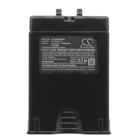 28.8V, Li-ion, 2500mAh, Vacuum battery fits Beko, Tineco, Zb2007, 72.00Wh Vacuum Cameron Sino Technology Limited