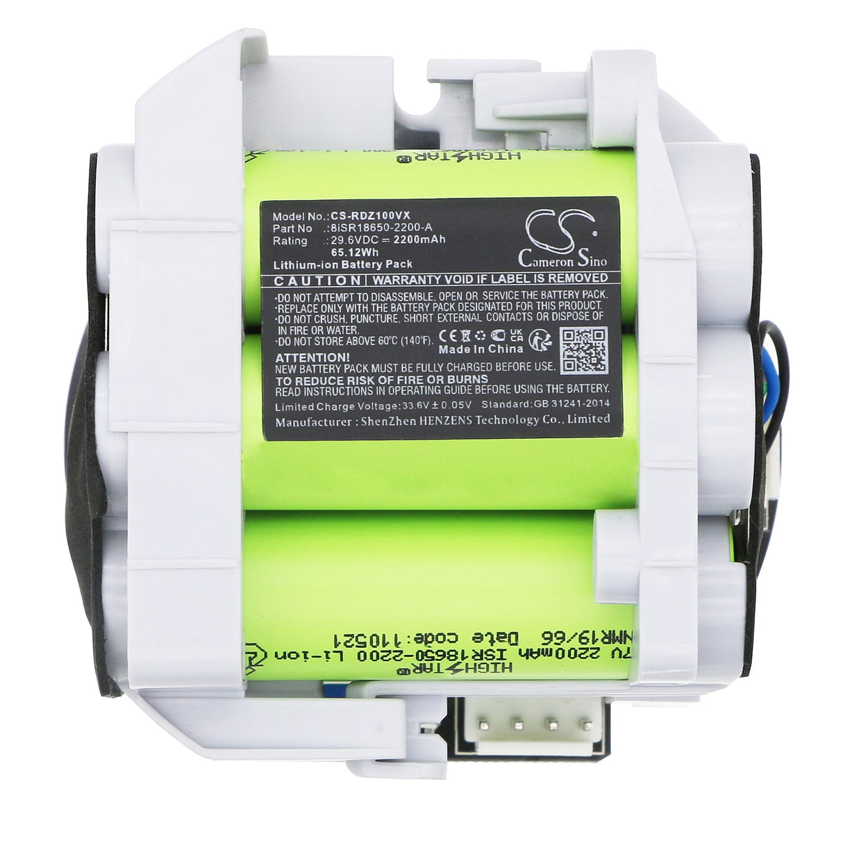 29.6V, Li-ion, 2200mAh, Vacuum battery fits Roidmi, F8e, 65.12Wh Vacuum Cameron Sino Technology Limited