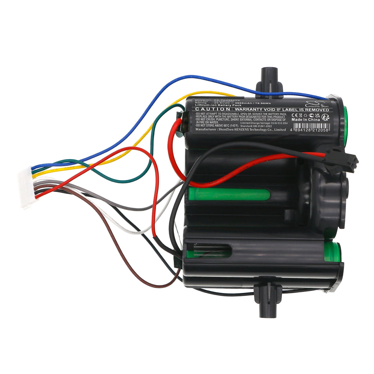29.6V, Li-ion, 2600mAh, Vacuum battery fits Taurus, 948178, Crossback 29.6, 76.96Wh Vacuum Cameron Sino Technology Limited