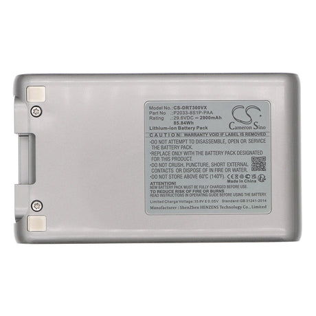 29.6V, Li-ion, 2900mAh, Vacuum battery fits Dreame, T30, T30 Neo, 85.84Wh Vacuum Cameron Sino Technology Limited