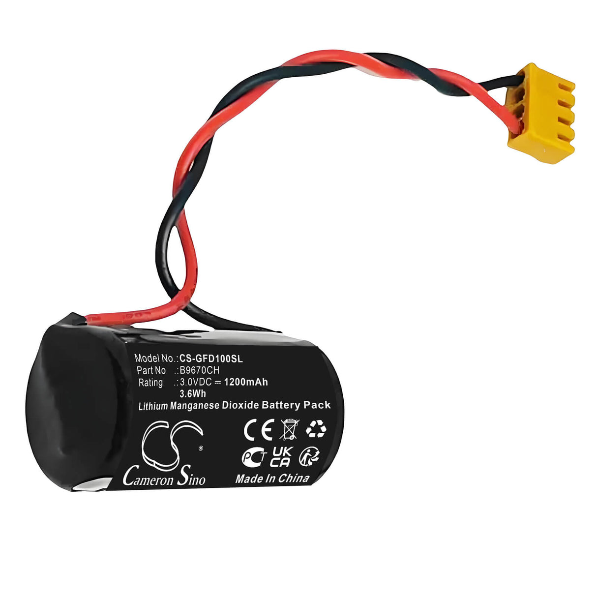 3.0V, Li-MnO2, 1200mAh, PLC battery fits Ge Fanuc, B9670ch, D100, D100 Programmable Logic Contro, 3.6Wh PLC Cameron Sino Technology Limited