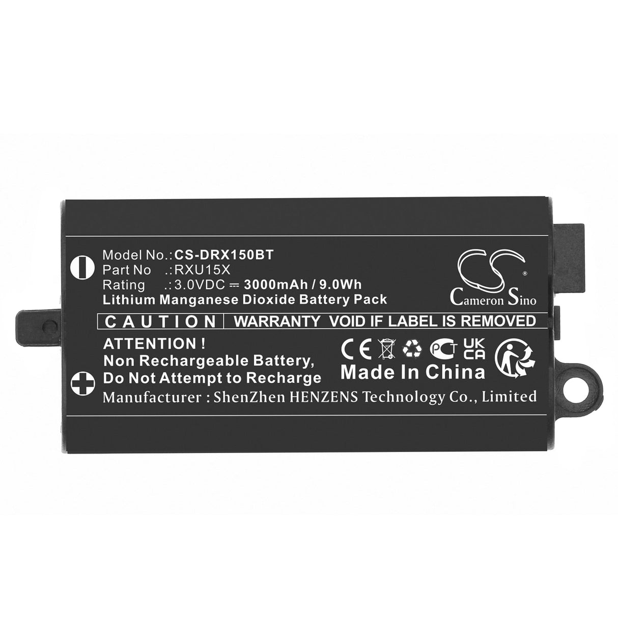 3.0V, Li-MnO2, 3000mAh, Alarm System battery fits Daitem, Sh156ax, 9.0Wh Alarm System Cameron Sino Technology Limited