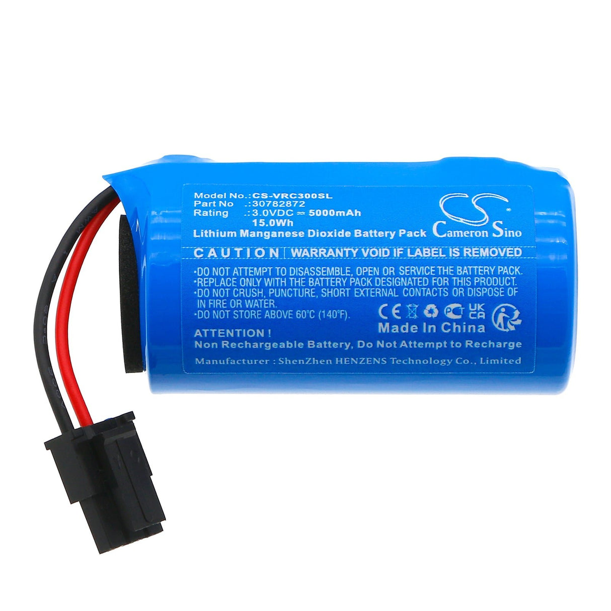 3.0V, Li-MnO2, 5000mAh, Batterie de secours adaptée pour Volvo, C30 2019, C30 2020, 15.0Wh Batterie de secours Cameron Sino Technology Limited