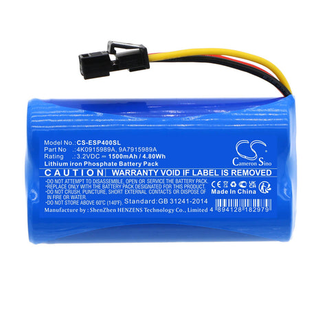 3.2V, LiFePO4, 1500mAh, Emergency Supply battery fits Volkswagen, Audi, 4k0915989a, A4, A4 2016, 4.8Wh Emergency Supply Cameron Sino Technology Limited