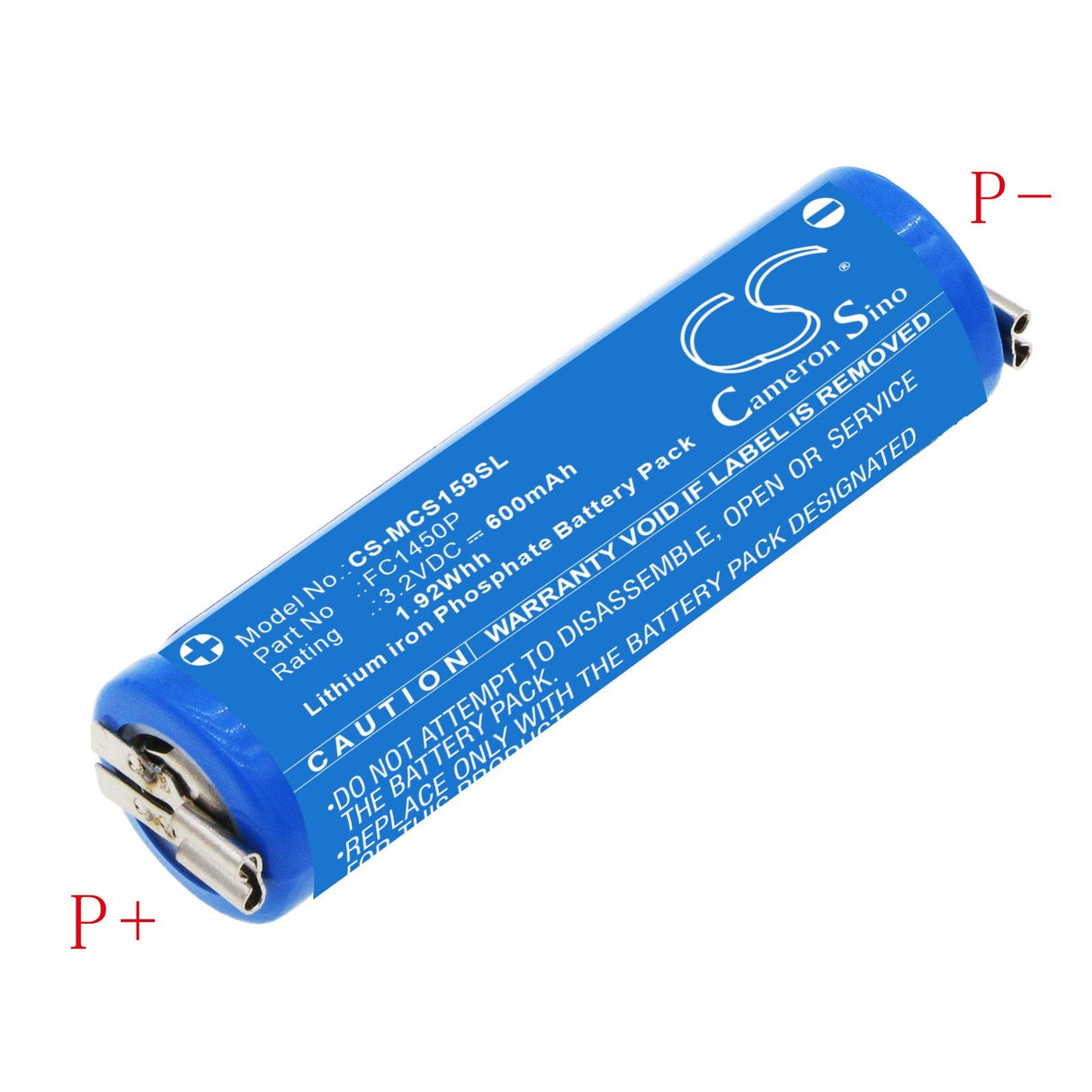 3.2V, LiFePO4, 600mAh, Shaver battery fits Moser, Fc1450p, Chromstyle 1584 Li Pro Mini, 1.92Wh Shaver Cameron Sino Technology Limited