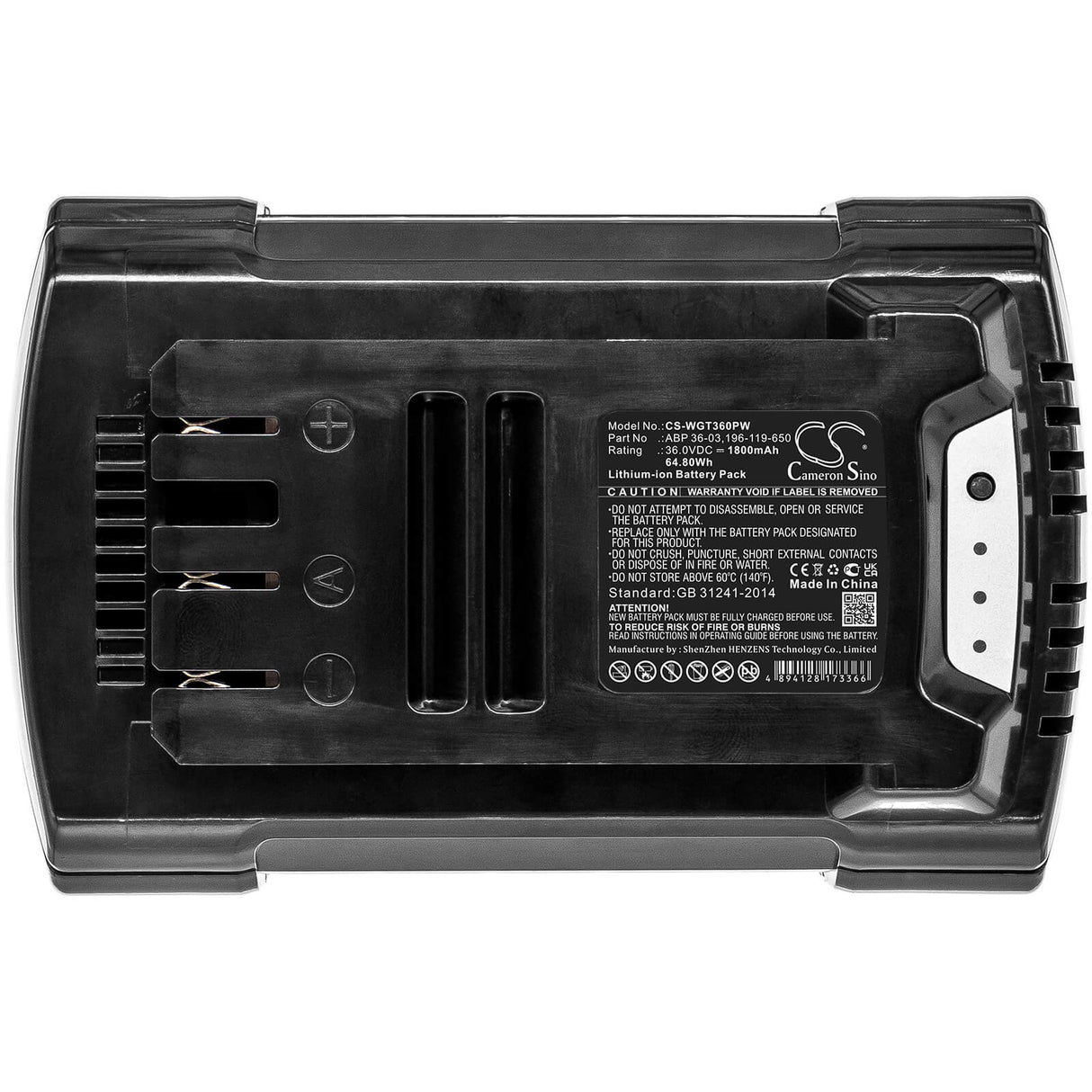 36.0V, Li-ion, 1800mAh, Gardening Tools battery fits Wolf Garten, 196-119-650, Csb 36, Gtb 36, 64.80Wh Gardening Tools Cameron Sino Technology Limited (Power Tools)