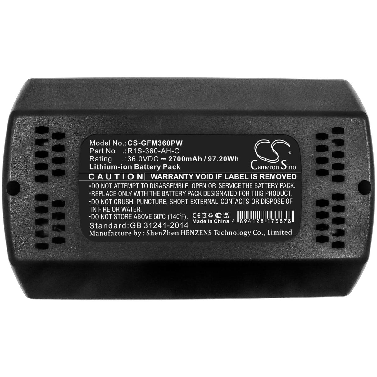 36.0V, Li-ion, 2700mAh, Lawn Mowers battery fits Garden Feelings, B0p136aa, Gdlm3640, Iam 36-3730 F, 97.20Wh Lawn Mowers Cameron Sino Technology Limited