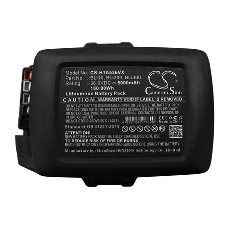 36.0V, Li-ion, 5000mAh, Lawn Mowers battery fits Husqvarna, 967 07 19-01, 110il, 115ihd45, 180.0Wh Lawn Mowers Cameron Sino Technology Limited (Dangerous Goods)