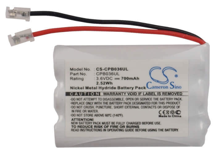 3.6V, Ni-MH, 700mAh, Cordless Phone battery fits Gp, Universal, 60aaam3bmu, 2.52Wh Cordless Phone Cameron Sino Technology Limited (Cordless Phone)