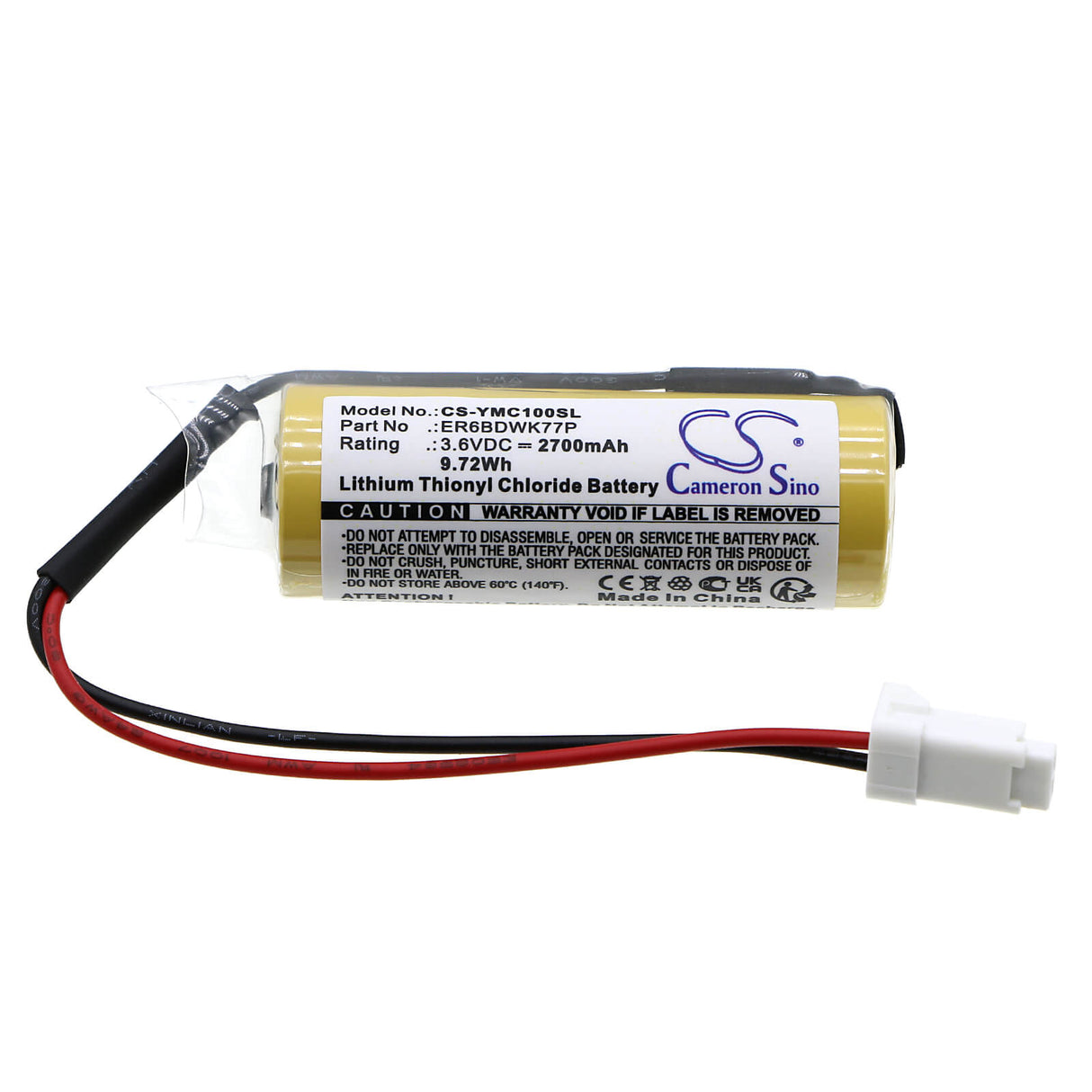 3.6v, Li-socl2, 2700mah, PLC Battery fits Yaskawa, Yrc1000, 9.72wh PLC Cameron Sino Technology Limited