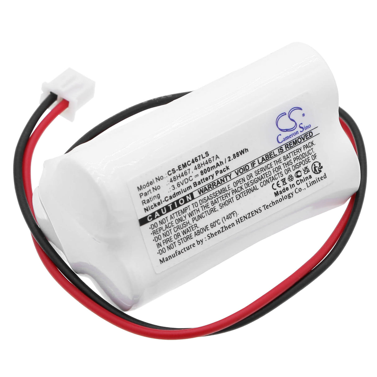 3,6V, Ni-CD, 800mAh, batterie d'éclairage de secours compatible avec Lumapro, 48h467, 6cgl6, 2,88Wh Éclairage de secours Cameron Sino Technology Limited