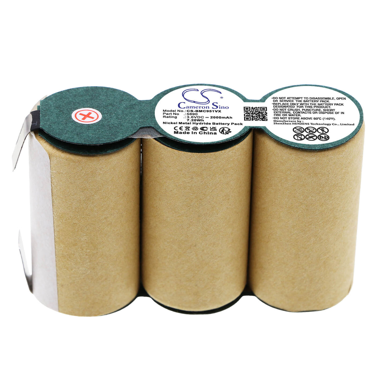 3.6V, Ni-MH, 2000mAh, Vacuum battery fits Bomann, Aks960cb, 7.20Wh Vacuum Cameron Sino Technology Limited