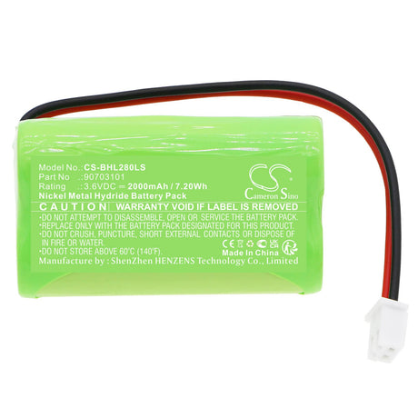 3.6V, Ni-MH, 2000mAh, Emergency Lighting battery fits Brennstuhl, Pansan, 90703801, 5020, 5020-c, 7.20Wh Emergency Lighting Cameron Sino Technology Limited