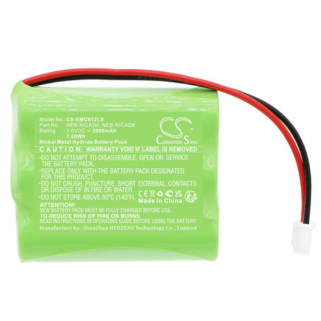 3.6V, Ni-MH, 2000mAh, Emergency Lighting battery fits Nora Lighting, Neb-nicad4, Ne-602led, Ne-612led, 7.20Wh Emergency Lighting Cameron Sino Technology Limited