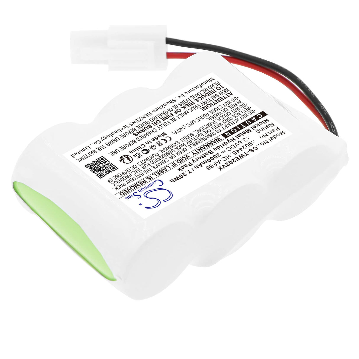 3.6V, Ni-MH, 2000mAh, Vacuum battery fits Twinbird, Hc-e202, Hc-e202w, Hc-e22c, 7.20Wh Vacuum Cameron Sino Technology Limited