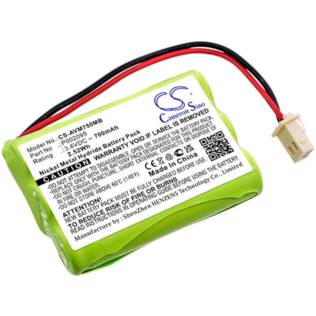 3.6v, Ni-mh, 700mah, Babyphone Battery Fits Alecto, Dvm-75, Dvm-75-00, 2.52wh BabyPhone Cameron Sino Technology Limited   