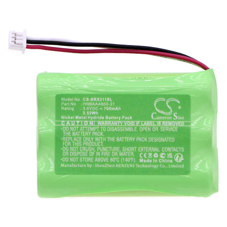 3.6V, Ni-MH, 700mAh, Speaker battery fits Sony, Srs-xb01, 2.52Wh Speaker Cameron Sino Technology Limited